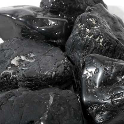 Black Tourmaline Tumbled Stones A - Free Form - 1lb