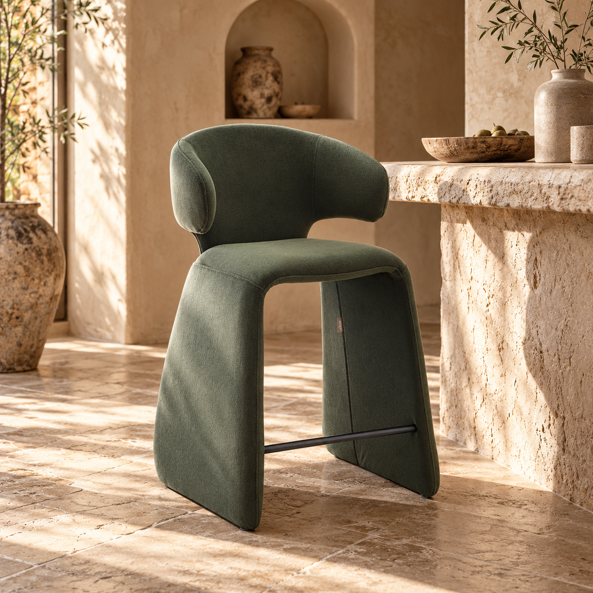 Tessa Modern Counter Chair – Fully Upholstered Comfort