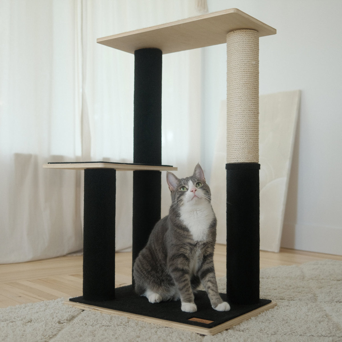 Noba Modern Plywood 2-Level Cat Tree