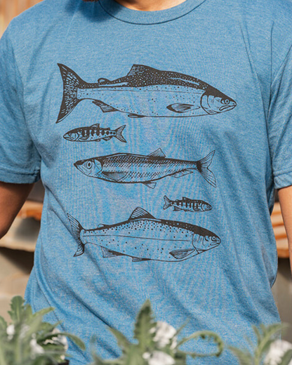 SALMON - Unisex Eco Tee - Heather Teal
