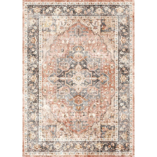 Riverra Terracotta Black Rug