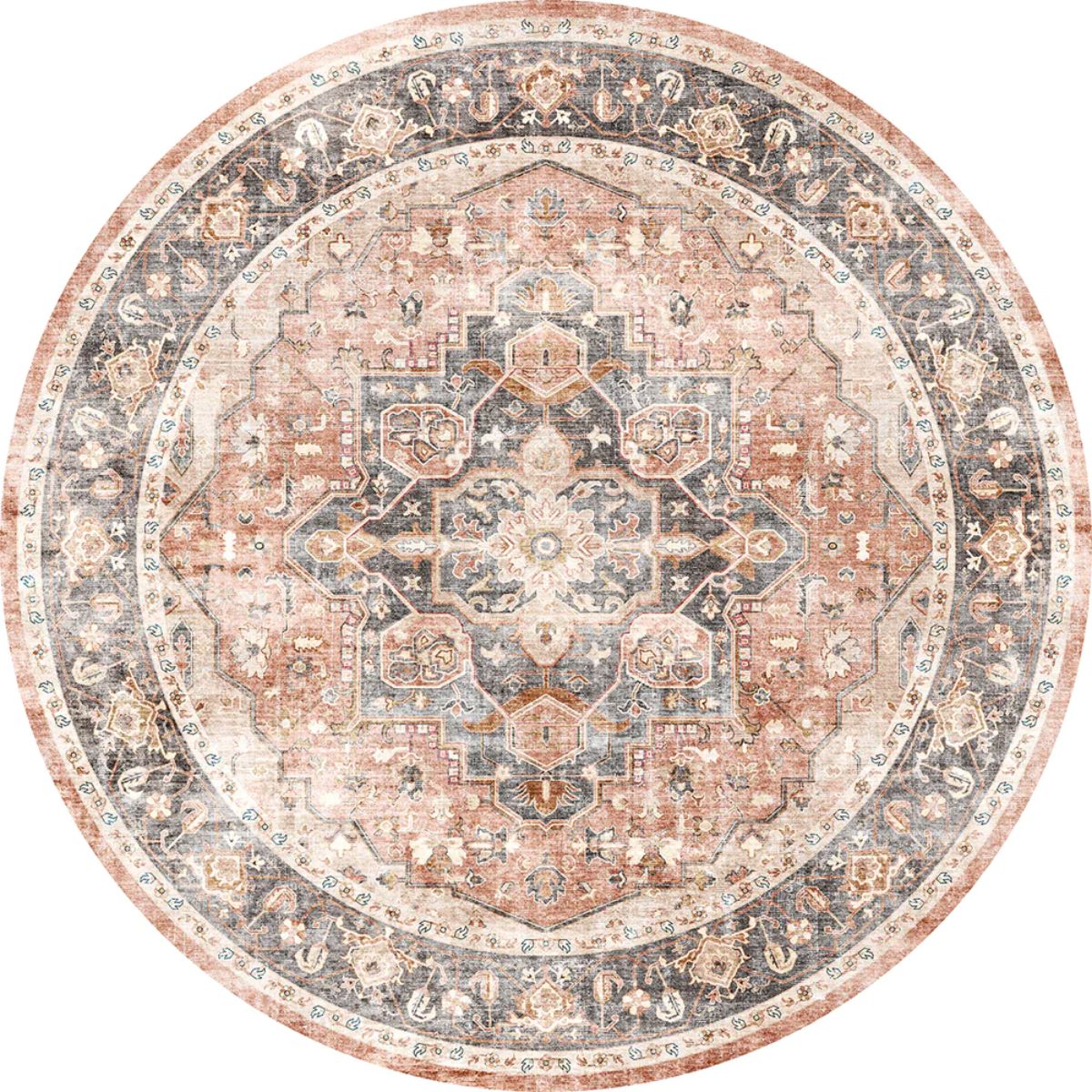 Riverra Terracotta Black Rug