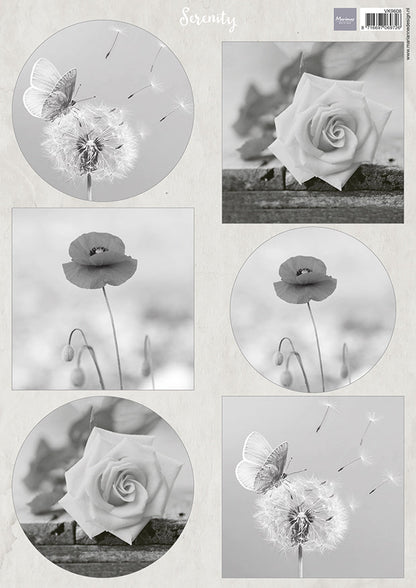 Marianne Design A4 Cutting Sheet - Serenity Flowers