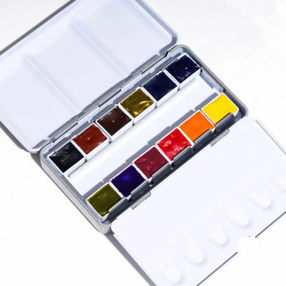 Half-Pan Watercolour Tin of 12 Colours