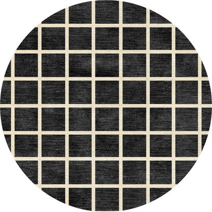 Caper Black Natural Checkered Rug