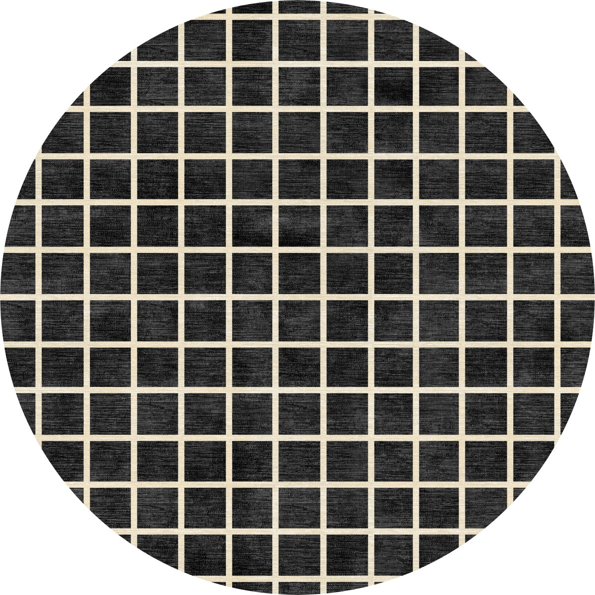 Caper Black Natural Checkered Rug