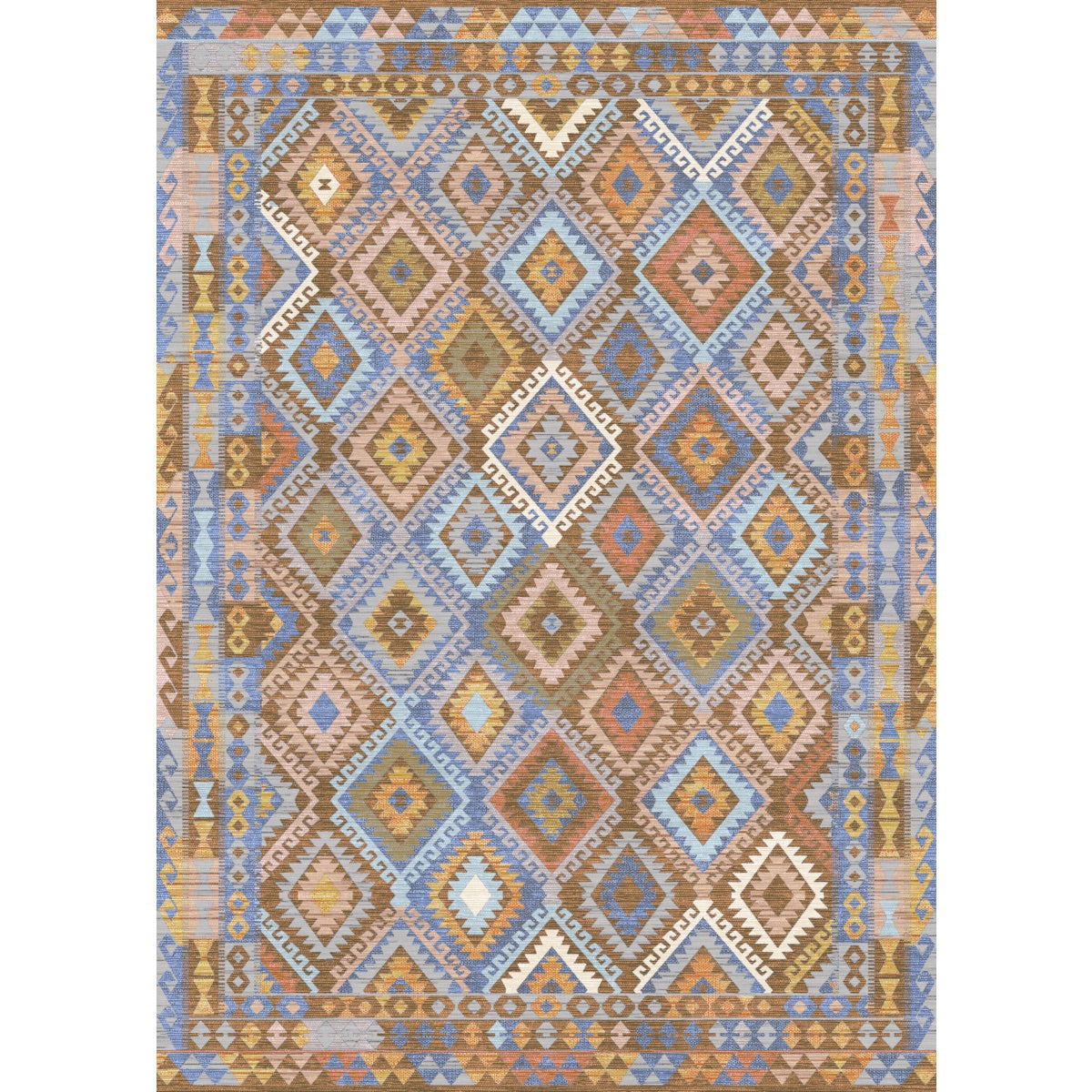 Assania Blue Brown Multi Rug