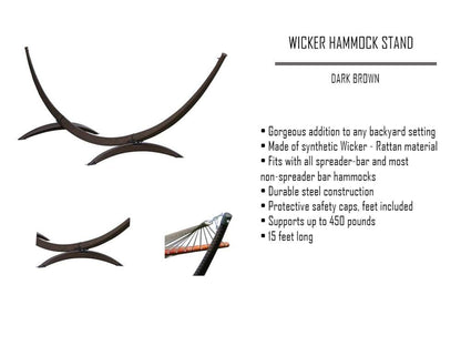 Deluxe Quilted Hammock with Wicker Stand