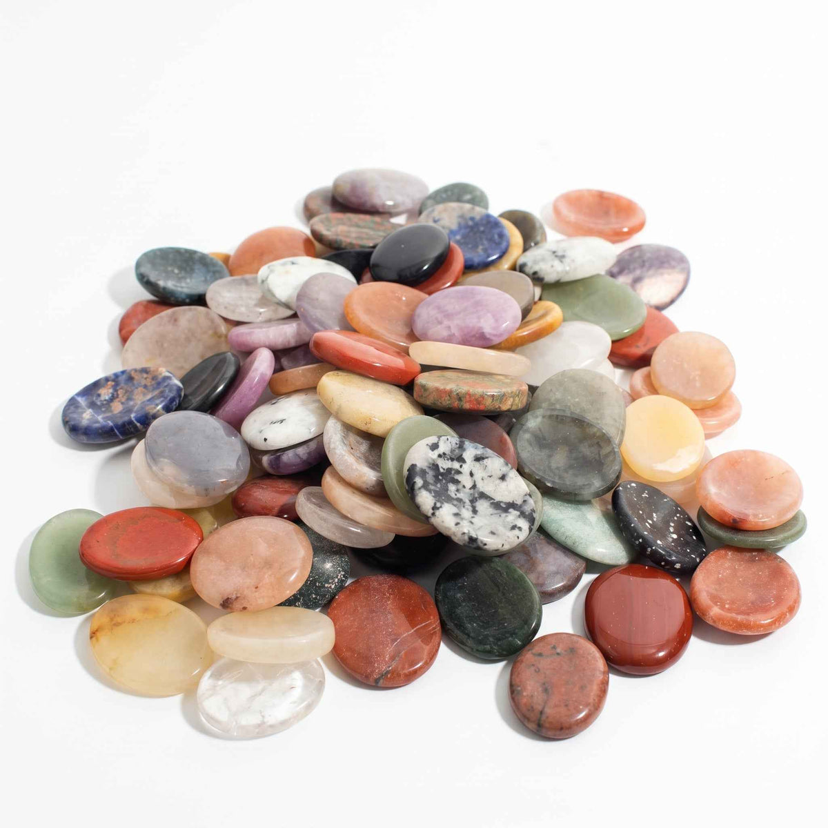 Mixed Stone Worry Stones - 100 Pack