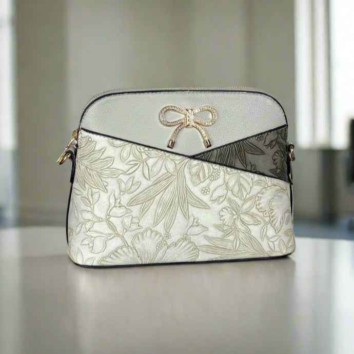 Temptation Italy Faux Leather Small Crossbody Bag with Floral Design