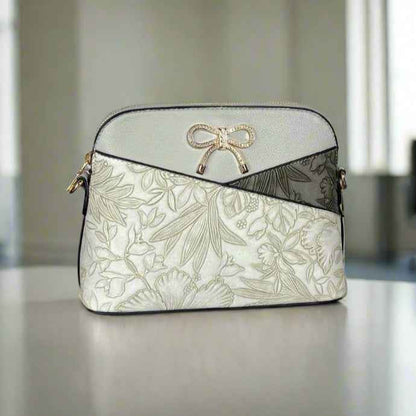 Temptation Italy Faux Leather Small Crossbody Bag with Floral Design