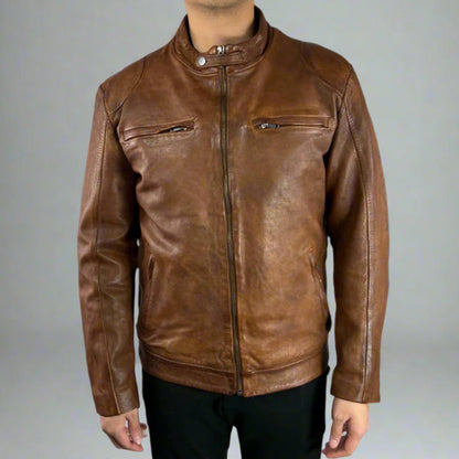 Men's Classic Sheep Leather Jacket | Casual Outerwear