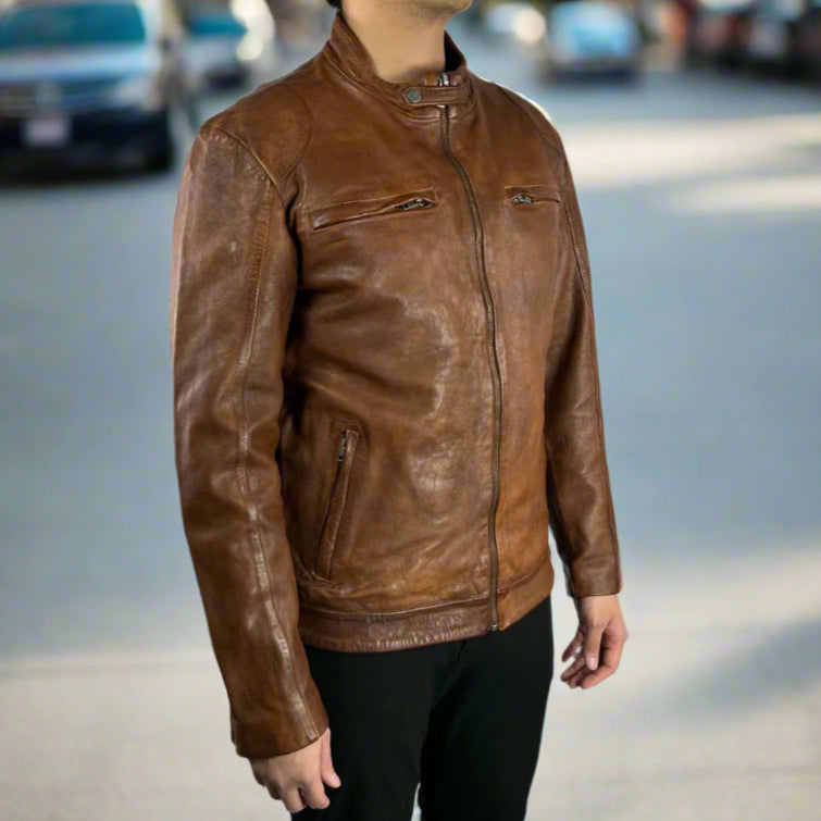 Men's Classic Sheep Leather Jacket | Casual Outerwear