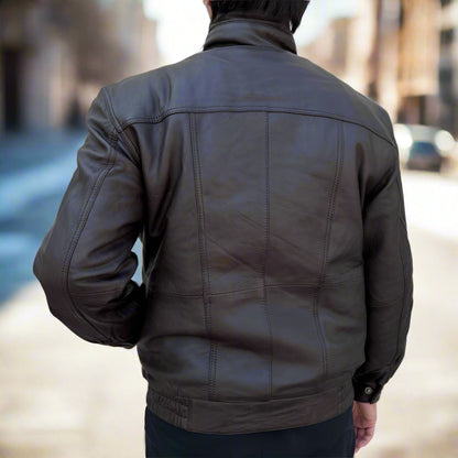 BOL Men's Double Pocket Leather Bomber Jacket | Lambskin Outerwear
