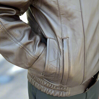 BOL Men's Double Pocket Leather Bomber Jacket | Lambskin Outerwear