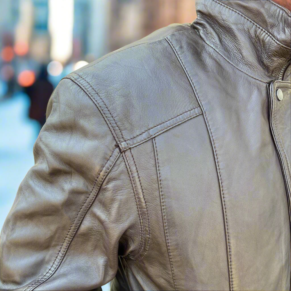 BOL Men's Double Pocket Leather Bomber Jacket | Lambskin Outerwear