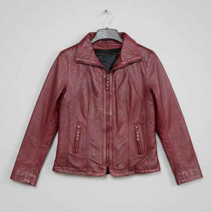 Women's Classic Sheepskin Leather Jacket with Removable Insulation