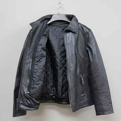 Women's Classic Sheepskin Leather Jacket with Removable Insulation