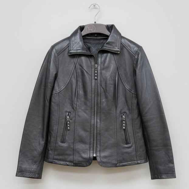 Women's Classic Sheepskin Leather Jacket with Removable Insulation