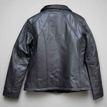 Women's Classic Sheepskin Leather Jacket with Removable Insulation