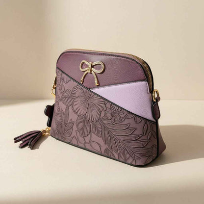 Temptation Italy Faux Leather Small Crossbody Bag with Floral Design