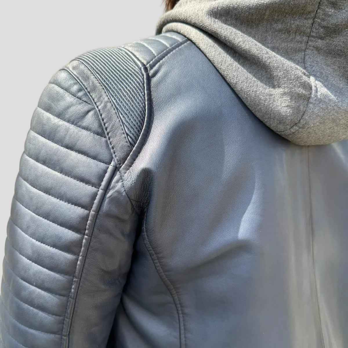 BOL Mens Bally Lambskin Leather Jacket with Removable Hood