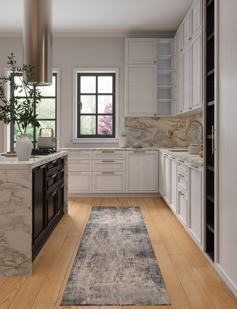 Willow Dark Grey White Rug