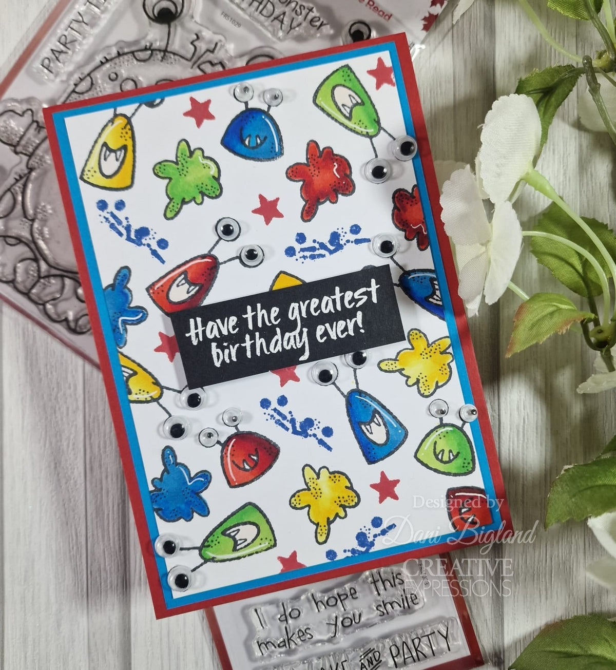 Woodware Clear Singles Monster Gnome 4 in x 6 in Stamp Set