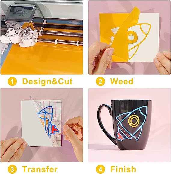 XVinyl Permanent Adhesive Vinyl Sheets Multi Color Starter Pack  (50-12" x 12" Sheets)
