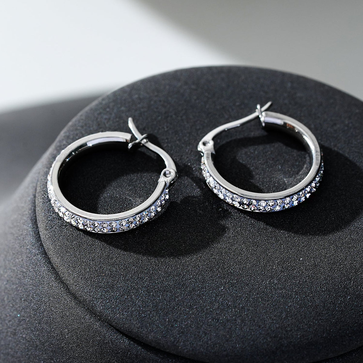 Style YARA: 'Pavé All the Way' Zirconia Hoop Earrings (Small Size) Silver