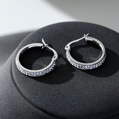 Style YARA: 'Pavé All the Way' Zirconia Hoop Earrings (Small Size) Silver