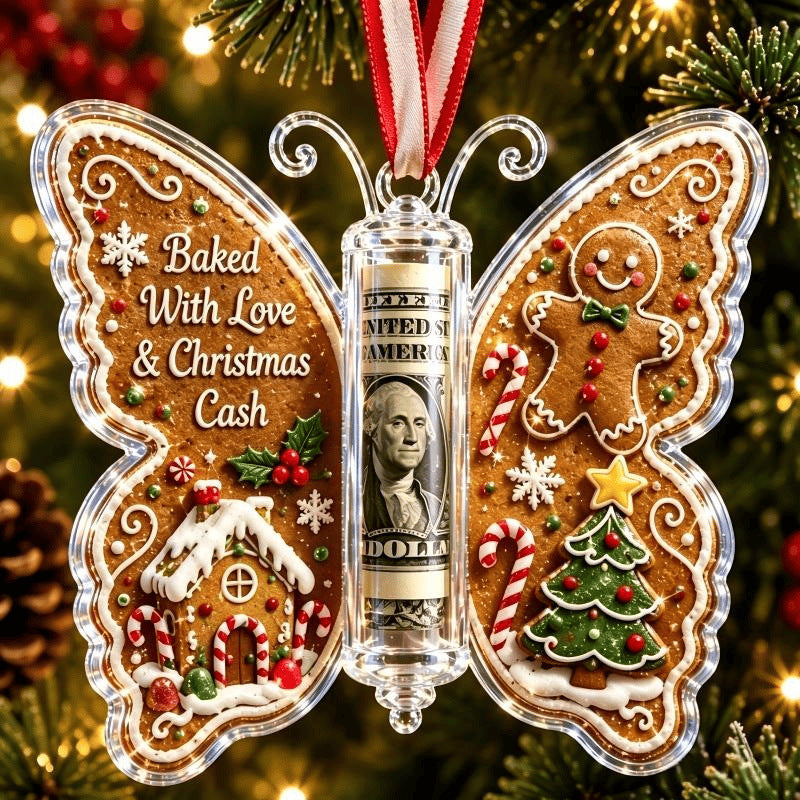 Christmas Butterfly Cash Gift Ornament