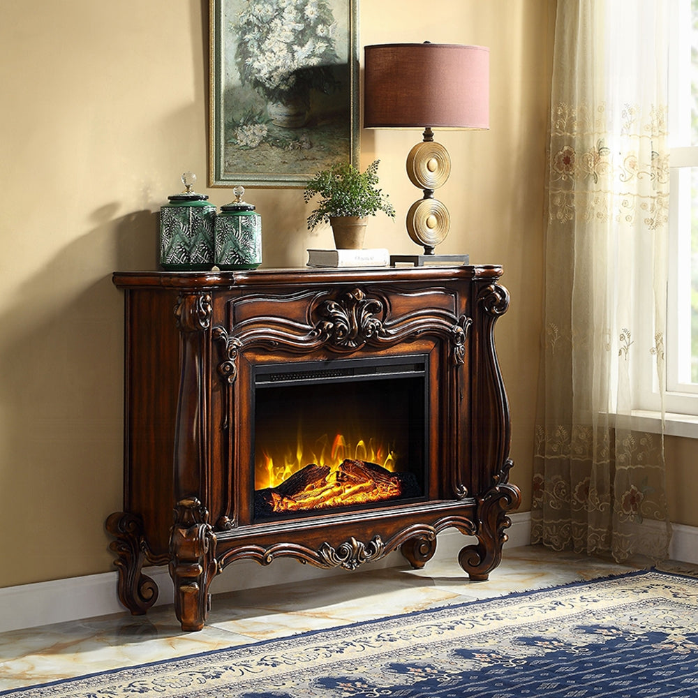 Gilded Antique Luxury Fireplace - Cherry Oak
