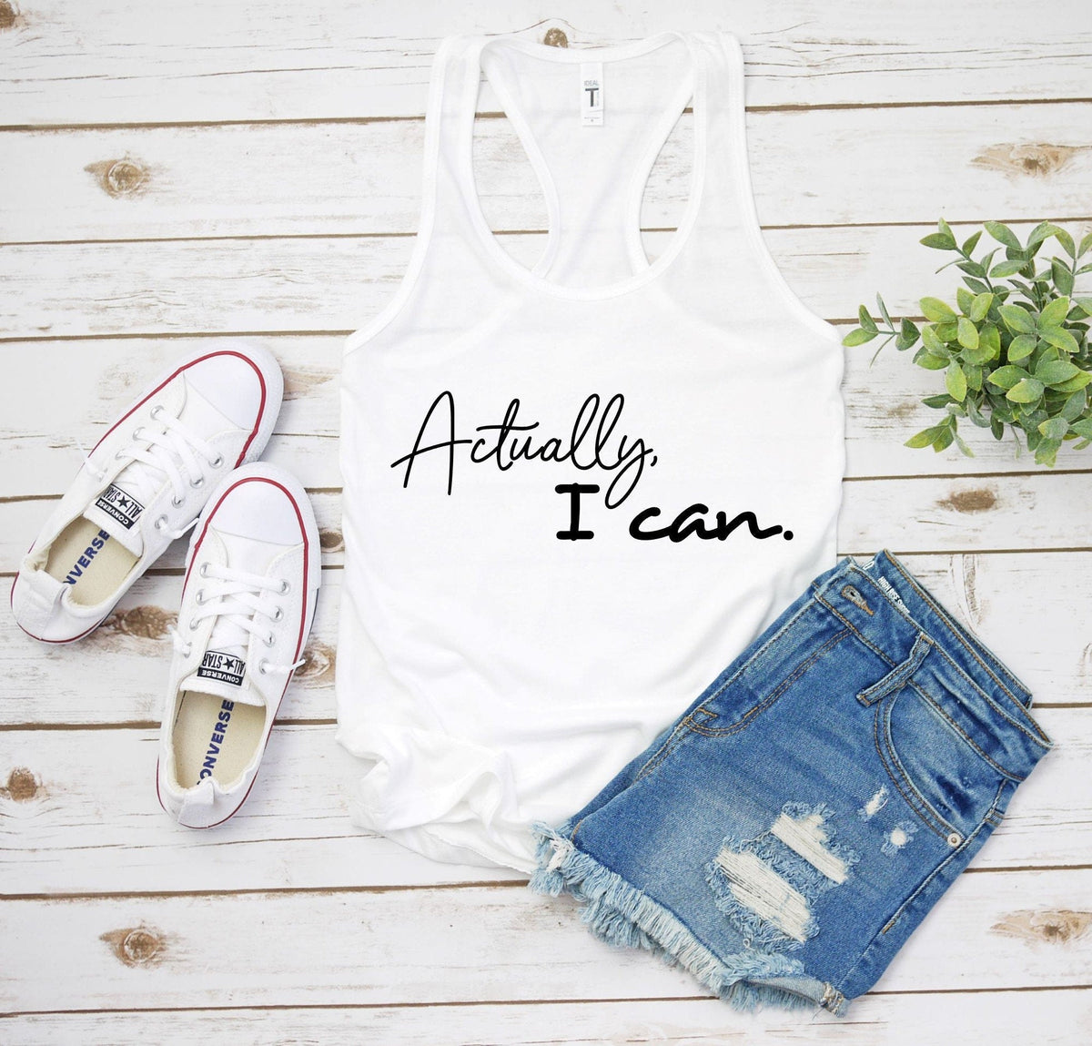 Actually I Can Racerback Tank Top