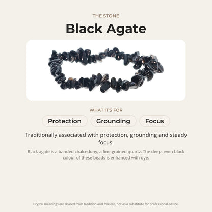 Agate Black Chip Bracelet (Enhanced)