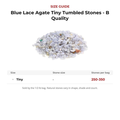 Blue Lace Agate Tiny Tumbled Stones - B Quality