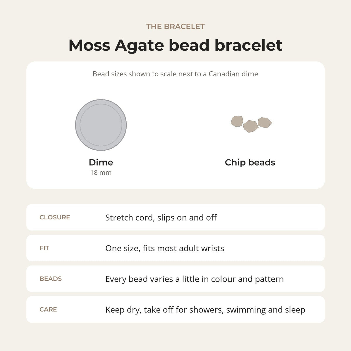 Agate Green Moss Chip Bracelet