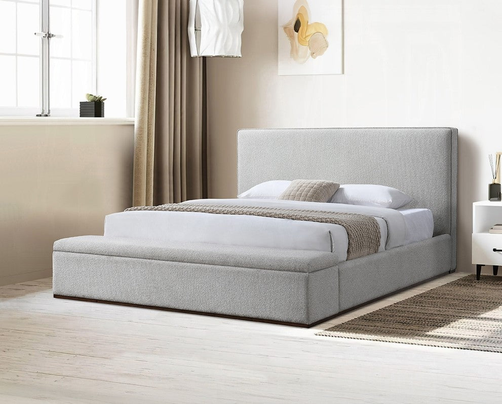 Daisy Storage Upholstered Platform Bed - Grey