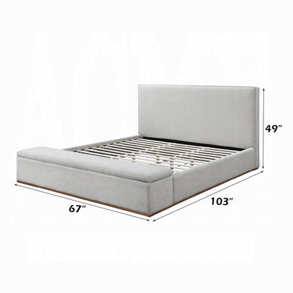 Daisy Storage Upholstered Platform Bed - Grey