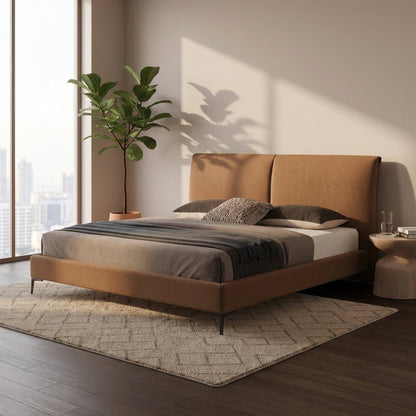 Berlin Caramel Leather Bed