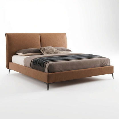 Berlin Caramel Leather Bed