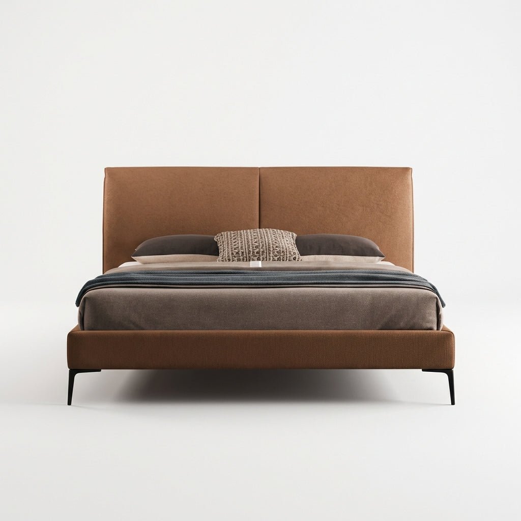 Berlin Caramel Leather Bed