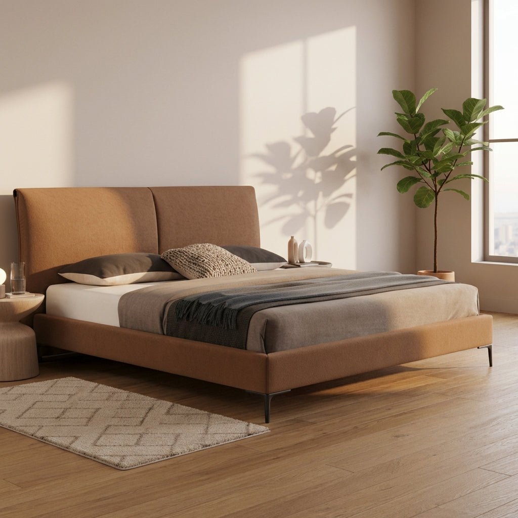 Berlin Caramel Leather Bed