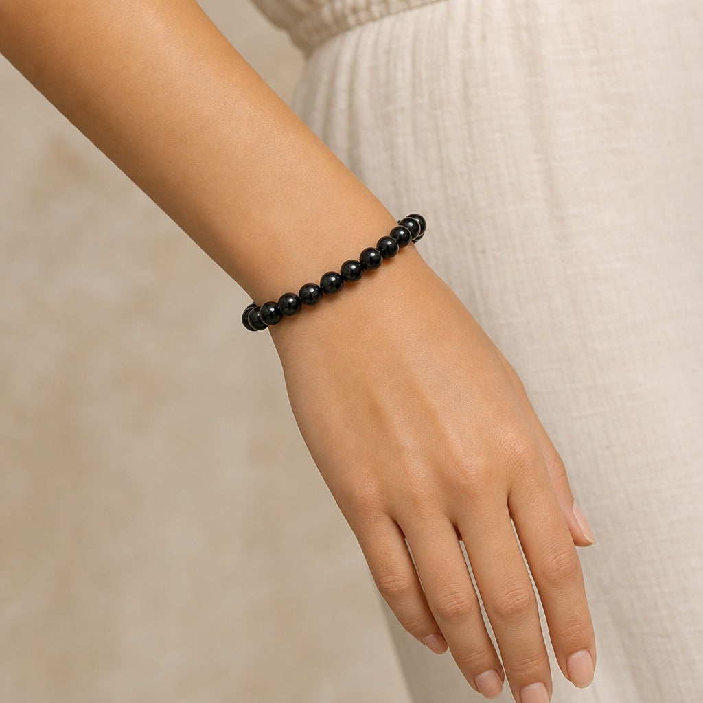 Black Tourmaline Bead Bracelet