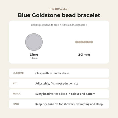 Blue Goldstone Bracelet - 2-3mm
