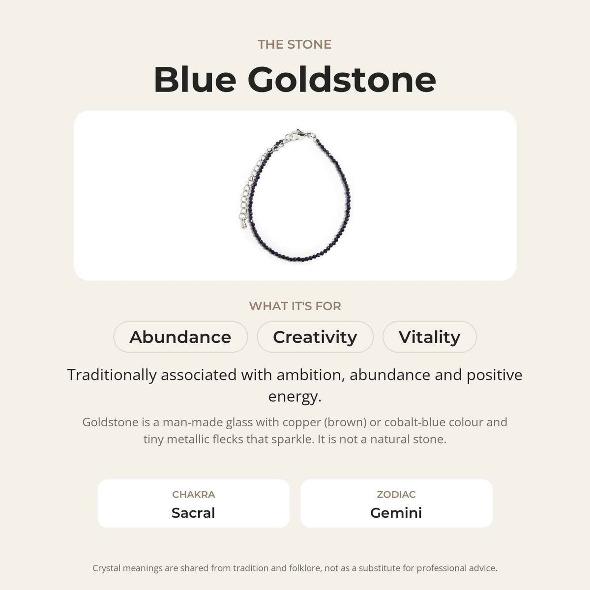 Blue Goldstone Bracelet - 2-3mm