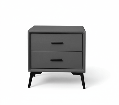 Brașov Two-Drawer Nightstand in Grey