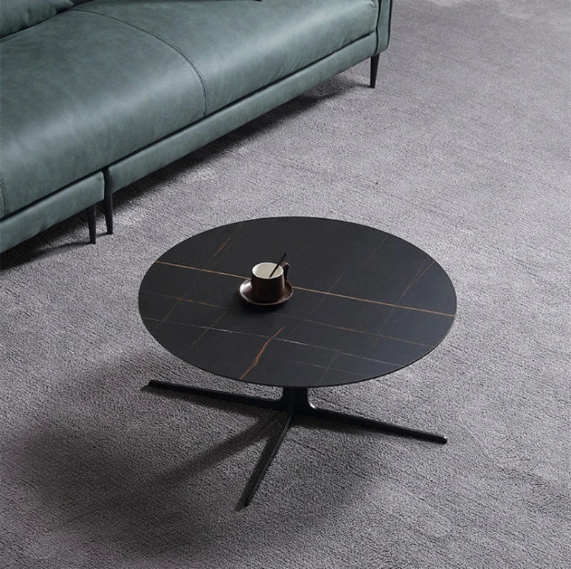 BT05 Double Stone Top Round & Elliptical Coffee Table Set