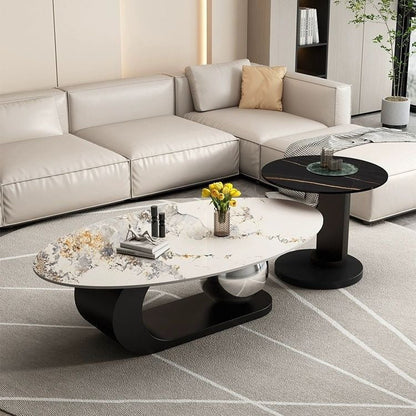 BT31 Modern Oval Marble Coffee Table
