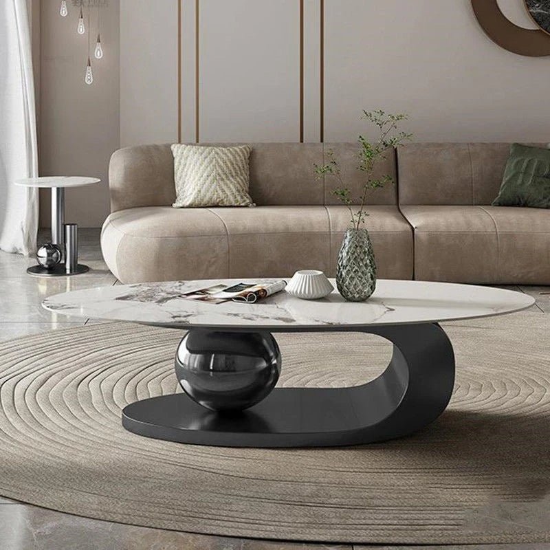 BT31 Modern Oval Marble Coffee Table
